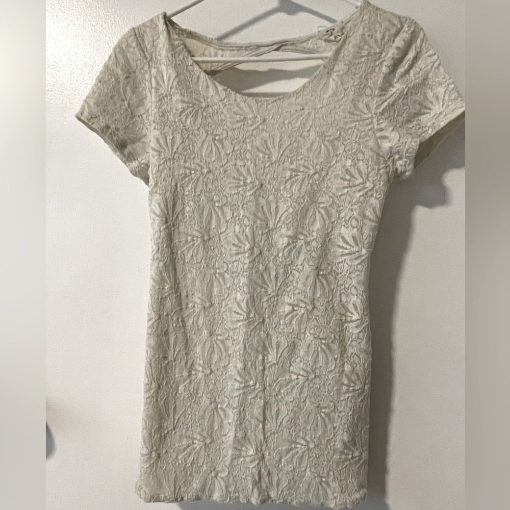 Lace Open Back Shirt
